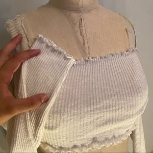 fashion nova white long sleeve tube top